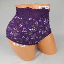 Lane Bryant Cacique Full Brief 14/16 Panties Panty Lace Purple Flowers Floral
