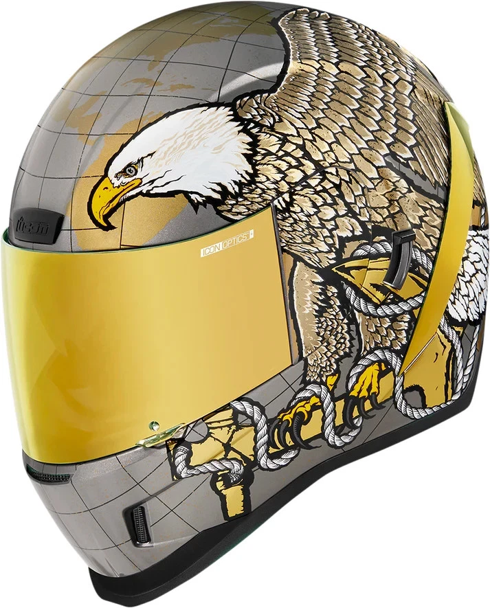 eagle motorcycle helmet full face Hot Leathers HLD1037 Gloss Black 'Up Wing USA' Advanced DOT Unisex Half with Drop Down Tinted Visor Our Premium Classic Eagle 100% Leather Novelty Item is Fully Lined With A Custom Formed Interior For X DOT Approved EAGLE REIGN OTS