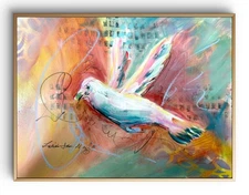 14"x11" Abstract Dove Bird Paper Original Art Expressionism Design Home Art