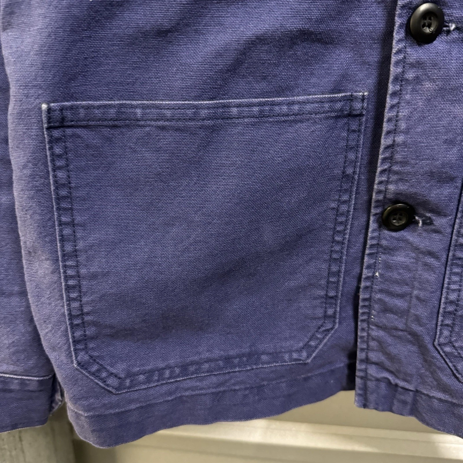 Imogene + Willie Jack Jacket French Blue Cotton Canvas Chore Coat Men’s XS USA - product detail image 11