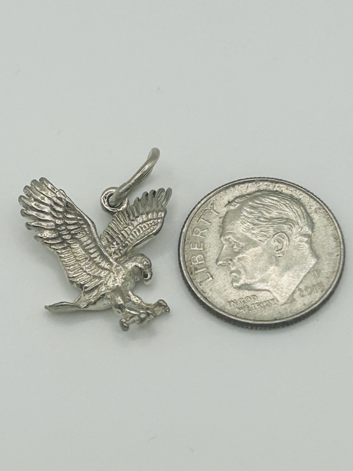 Solid Sterling Silver 925 Eagle Pendant – Flying … - image 5