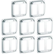 8 Pcs 4 x 4 Inch Metal Receptacle Electrical Box Cover Square Exposed Work Re...
