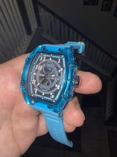      NEW  Invicta Racing CYCLONE Men's PODIUM WATCH - 48.5mm Blue, Silver 48444