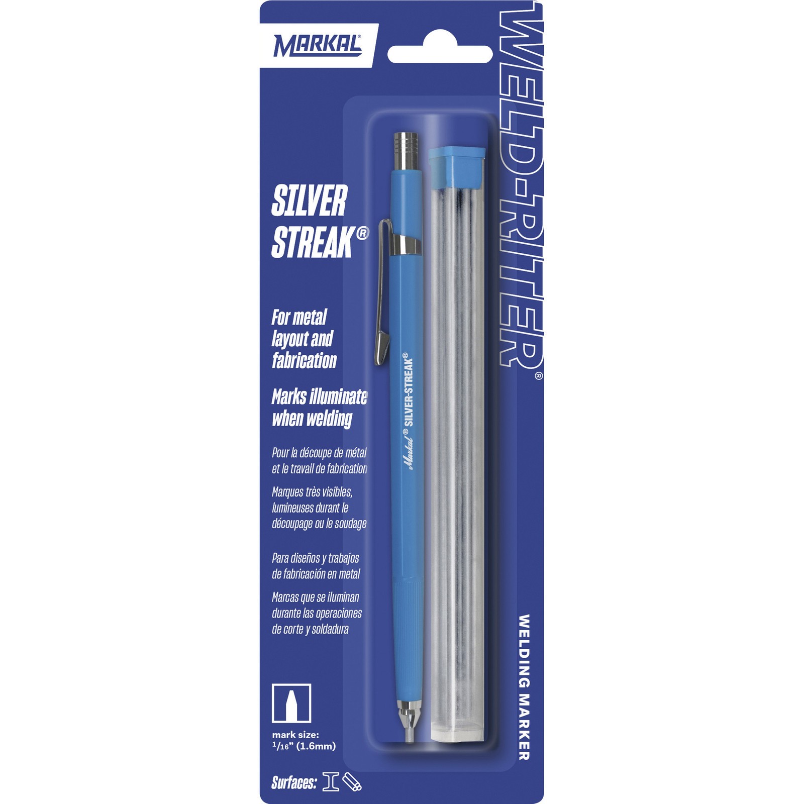 Markal Silver-Streak Metal Marker Holder with 6 Refills, Model# 96112
