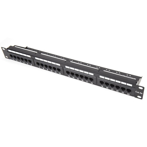 Patch Panel Cat5e 24 Port RJ45 19 Inch Rack Mountable 1U & Cable Management Bar - Afbeelding 3 van 5