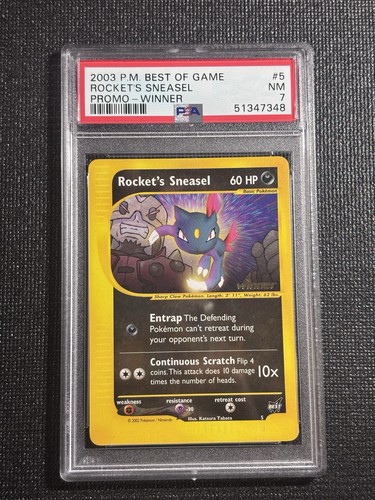 Rocket's Sneasel graded PSA 7 for sale on eBay