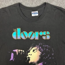 Vintage The Doors Shirt Mens XL Black Jim Morrison Band Rock Dance On Fire 90s