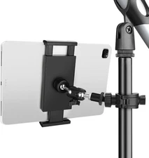 Tablet Holder for Mic Stand Adjustable Microphone Music Stand Mount for iPad