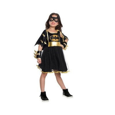 Rubies Black Gold Girls Batgirl Tutu Dress 2-1 Halloween Costume Extra Small 3-4