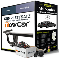 Für MERCEDES C-Klasse Limousine W206 Anhängerkupplung starr +eSatz 13pol 21- AHK