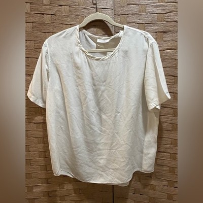 Equipment Cream 100% Silk Blouse size Large Minimalist Capsule Wardrobe