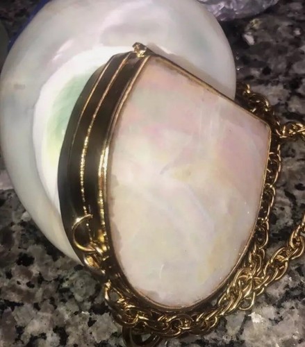 RAMLA Bags Coquillage Handmade Seashell Purse Clutch Gold Chain NEW - Picture 5 of 19