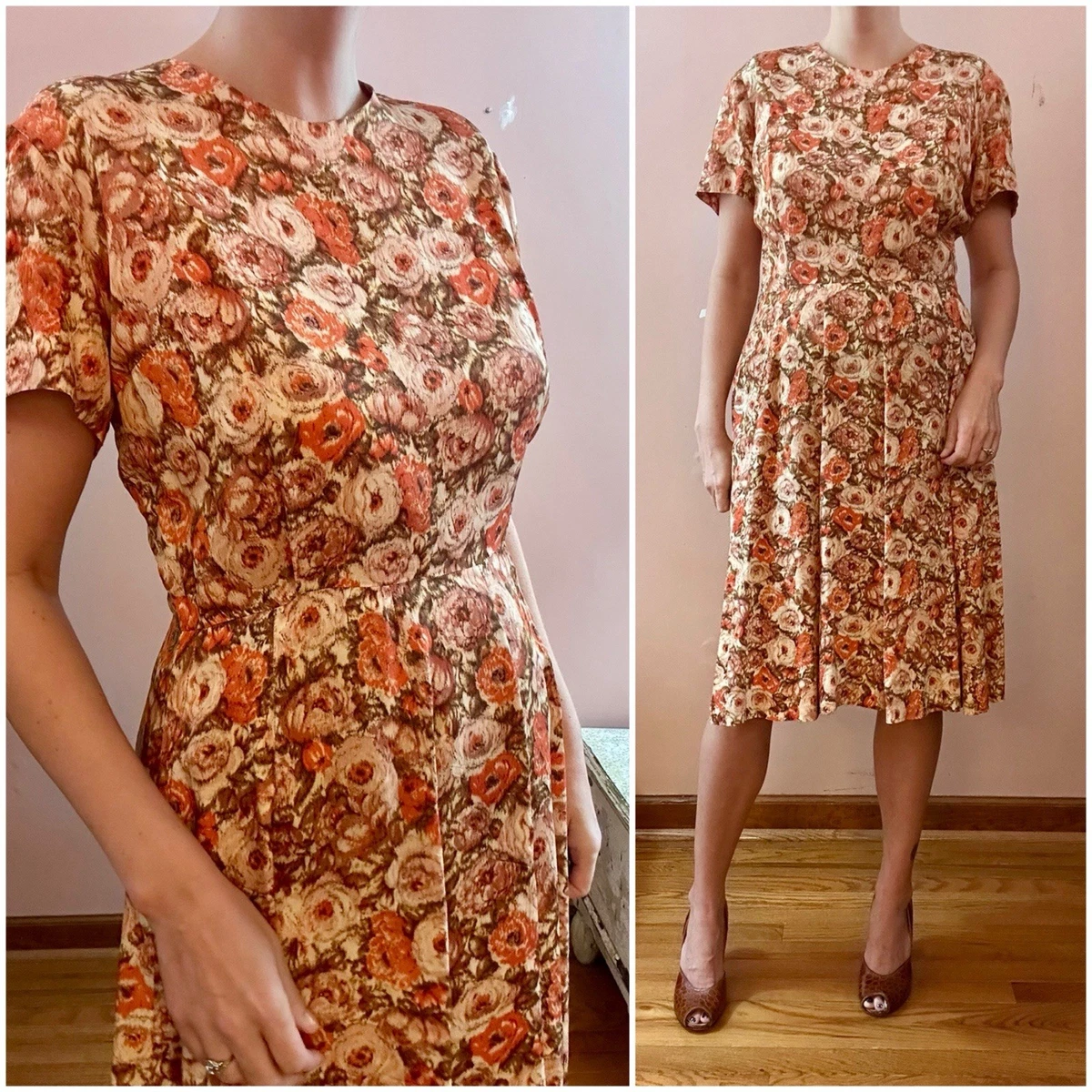 white christmas dresses French Style Blush Pink Square Neck Vintage Dress main image 1