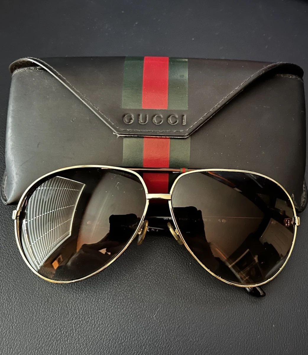Gucci Aviator Gold Sunglasses for Men for sale | eBay