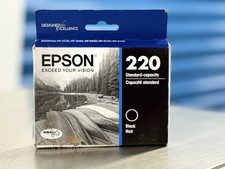 Epson 220 Black Ink Cartridge Genuine OEM Exp Apr 2026 Sealed