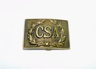 CSA Civil War Style Belt Buckle Brass Tone Laurel Wreath Confederate Replica