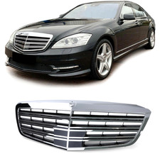 Front Grille CHROME BLACK for Mercedes S65 AMG W221 2009-2013 facelift