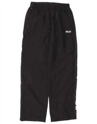 FILA Womens Graphic Tracksuit Trousers UK 14 Large  Black Colourblock DV07