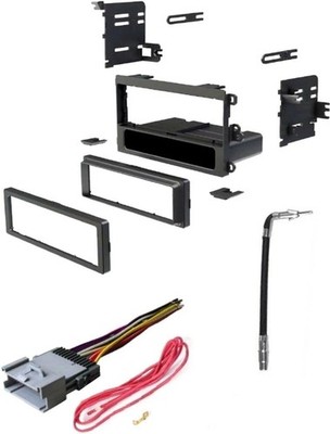 Single DIN Car Stereo Dash Kit with Wire Harness Antenna Adapter for 2003-2006GM