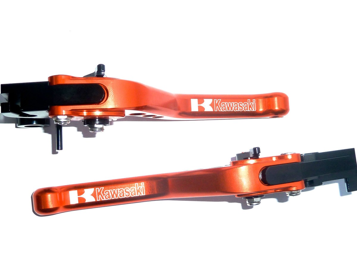 しあん KAWASAKI Z800 2013-2016 SHORT ORANGE BRAKE & CLUTCH LEVERS SET
