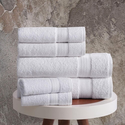 6 Piece Towel Set, 2 Bath Towels 2 Hand Towels 2 Washcloths 100% Turkish Cotton - Picture 3 of 6