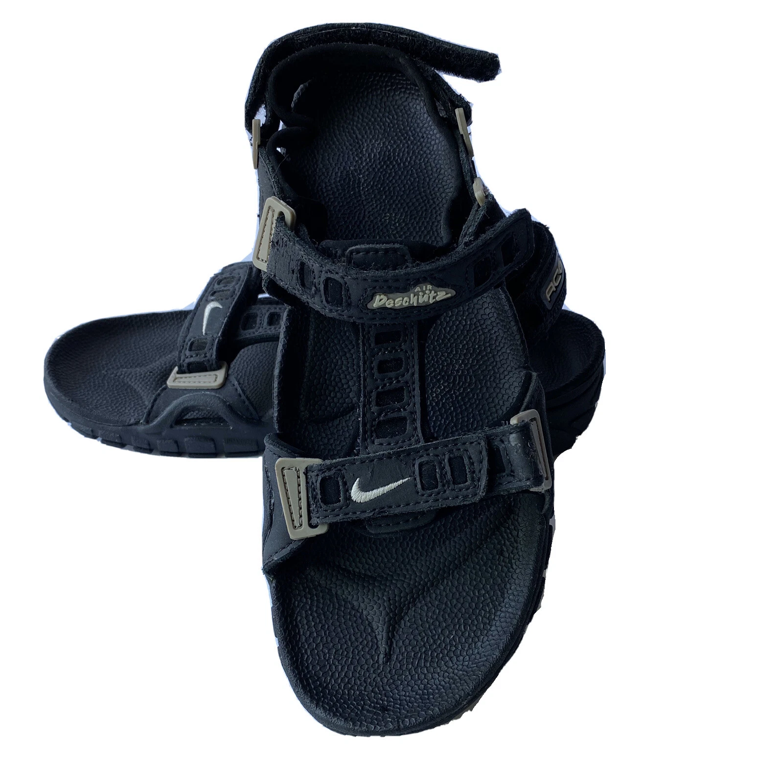 Sandali neri vintage Y2K Nike Air Deschutz donna taglia 9 1999 con scatola