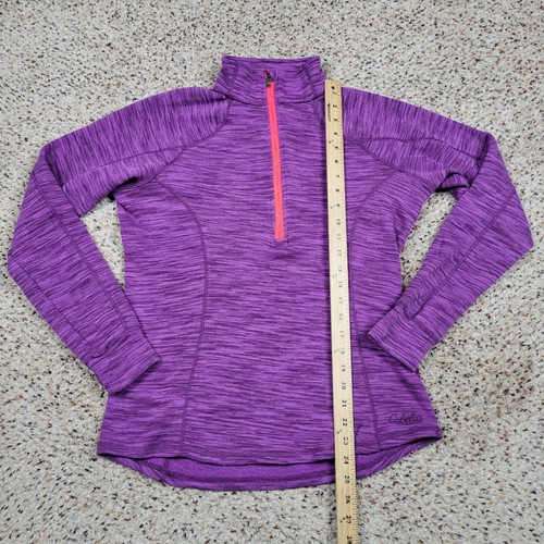 Cabelas Sweater Womens Large Purple Quarer Zip Knit Pullover Outdoors Ladies A3 - Picture 7 of 10