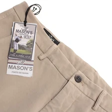 Mason's NWT Chinos / Casual Pants Size 50 (34 US) In Solid Beige Cotton Blend