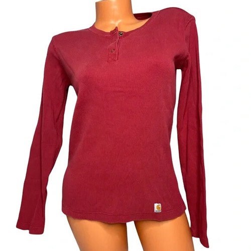 Carhartt Womens Red Ribbed Thermal 
