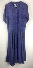VTG 90's Y2K Ratio Purple Black Abstract A-line Fit Flare Dress Size 12