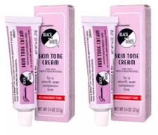 2x Black and White Skin Tone Cream 3/4 oz w/ Hexylresorcinol in Travel Size Tube