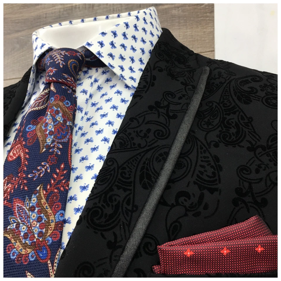 Conjunto de 2 piezas de traje para hombre INC talla L (44R) chaqueta ajustada blazer pantalones dos botones Foto 3 de 4