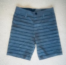 VOLCOM Boys Gray Striped Chino Hybrid True To This Dress SHORTS sz 28 14 