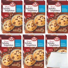 Ruf Schoko Tr&ouml;pfchen zum Backen und Dekorieren 6er Pack 6x100g Packung usy Block