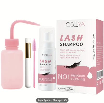 Eyelash Cleanser, Shampoo Foam & Rinse Bottle & Brushes Eyelid Cleanser For Make