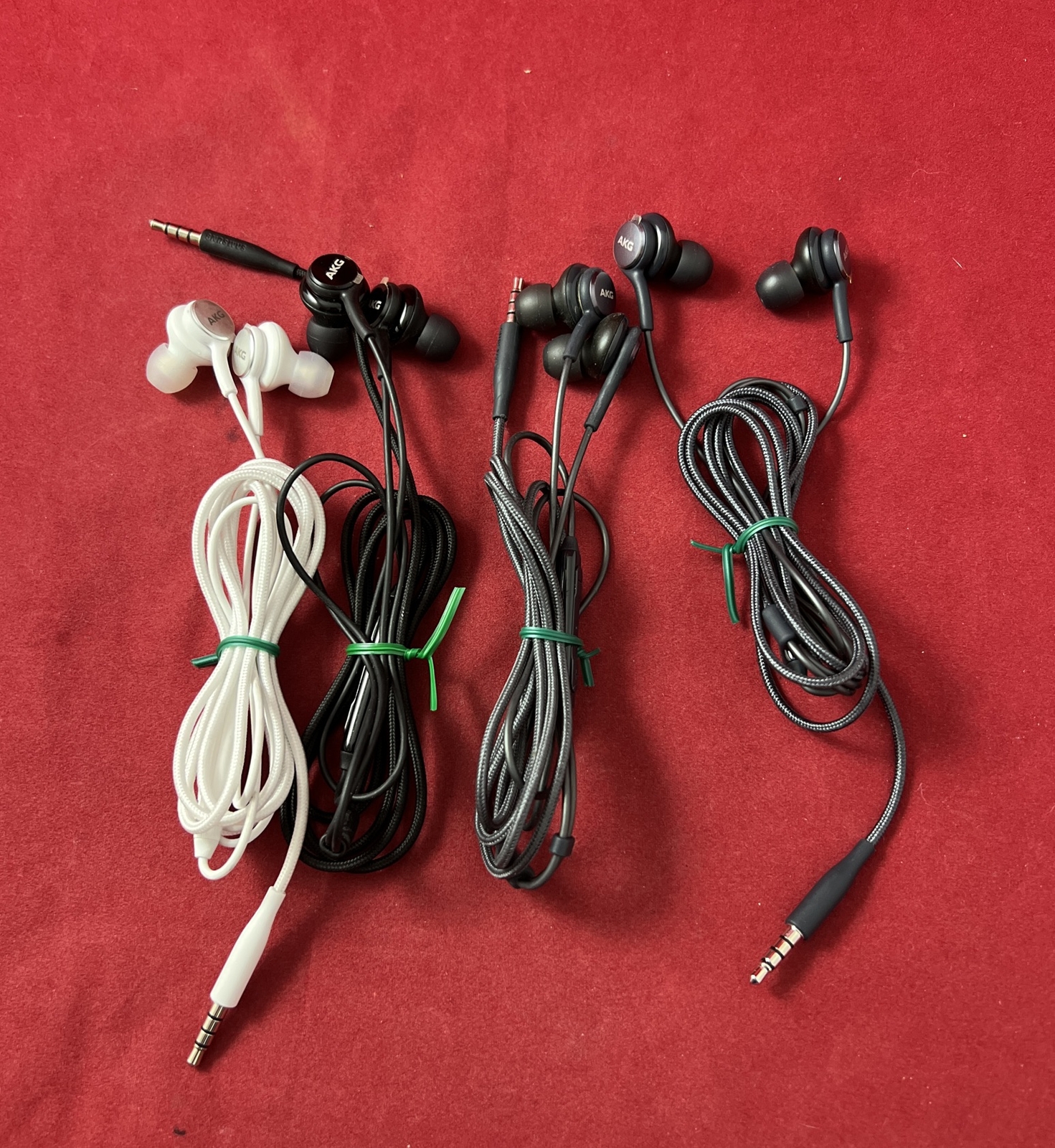 LOT OF 4 AUTHENTIC AKG EARPHONES WIRED EARBUDS 3.5mm for SAMSUNG GALAXY