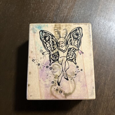 PSX Garden Fairy Pixie Ornate Wing Stardust Rubber Stamp F-1254 Vintage 1995
