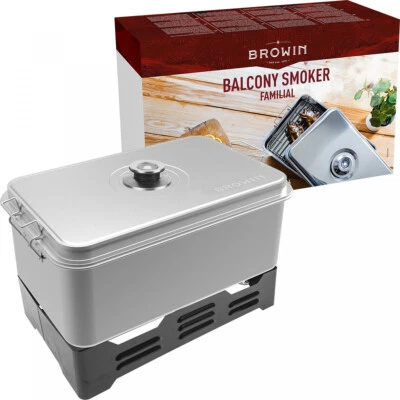 BROWIN Balkonräucherei – FAMILIEN, Tischräucherofen, Balkon-Räucherofen, Grill, BBQ
