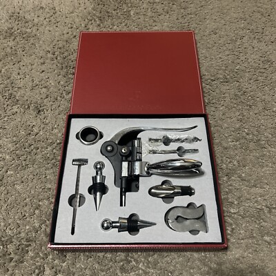RARE WOLFGANG PUCK 10-Piece Boxed Wine Set! QUALITY!