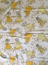 70s vintage Doona cover Single Craft fabric Handmade Retro Double side Cute girl
