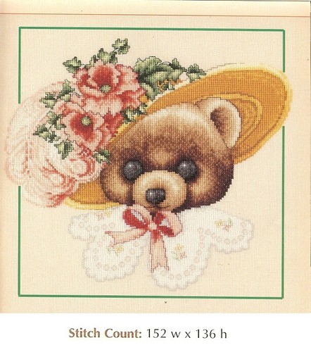 BELLE THE BEAR  -  CROSS STITCH PATTERN ONLY HM - QYW