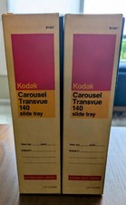 Vintage Kodak Carousel 140 Slide Projector Trays Original Box Lot of 2