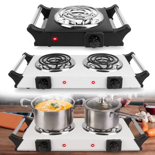 2000W Portable Electric Dual Coil Burner Hot Plate Kitchen Cooktop