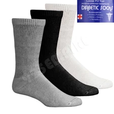 Lot 3 6 12 Pairs Men's Circulatory Diabetic Crew Socks Size 9-11 10-13 13-15