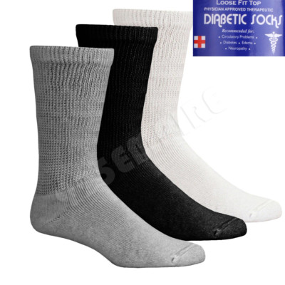 #ad #ad Lot 3 6 12 Pairs Men#x27;s Circulatory Diabetic Crew Socks Size 9 11 10 13 13 15 $19.99