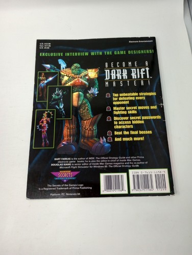 Dark Rift Official Secrets & Solutions Prima Strategy Guide (PC, Nintendo 64) - Picture 2 of 5