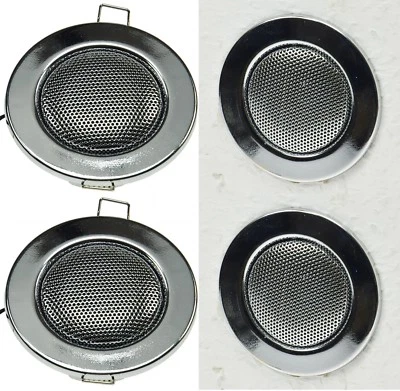 CHILITEC 4 er Set Decken-Einbaulautsprecher Lautsprecher Halogen-Look 8cm Ø chrom 20808