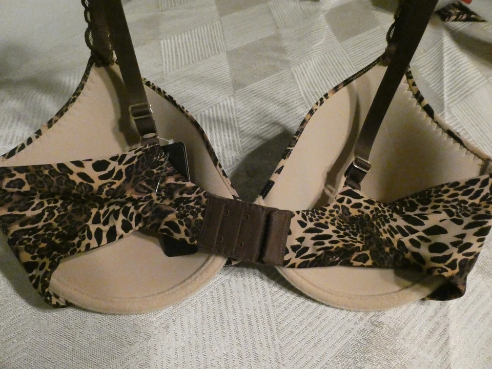 ¡NUEVO CON ETIQUETAS! Sujetador NATORI TALLA 34DD Pure Luxe Camiseta Contorno Con Aros Leopardo 732080 Foto 3 de 4