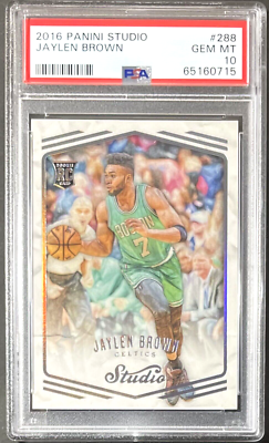 PSA 10 ) Jaylen Brown 2016-17 Panini Studio RC #288 Sketch SSP 