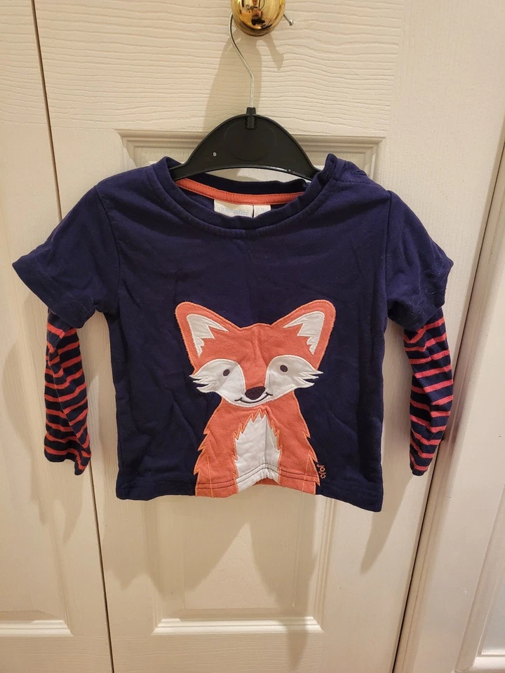 JoJo Maman Bebe Fox Top, Fox/Bear leggings Outfit & booties SET Age 12-18 mths - Image 4 of 4